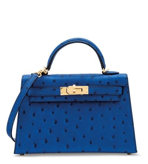 hermes cobalt ostrich mini kelly